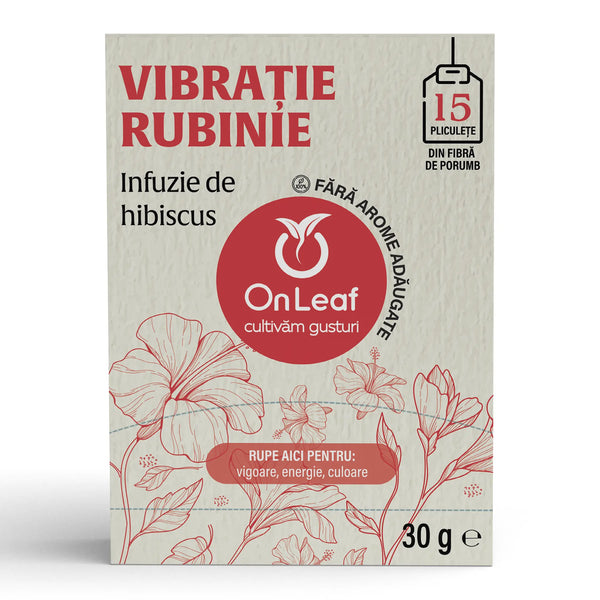 Ceai de Hibiscus, 15 Pliculețe fără Plastic, 30 g