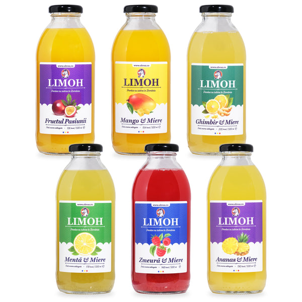 Pachet 6 Limonade Naturale cu Miere, 6 Arome, Ohvăz, 3 l