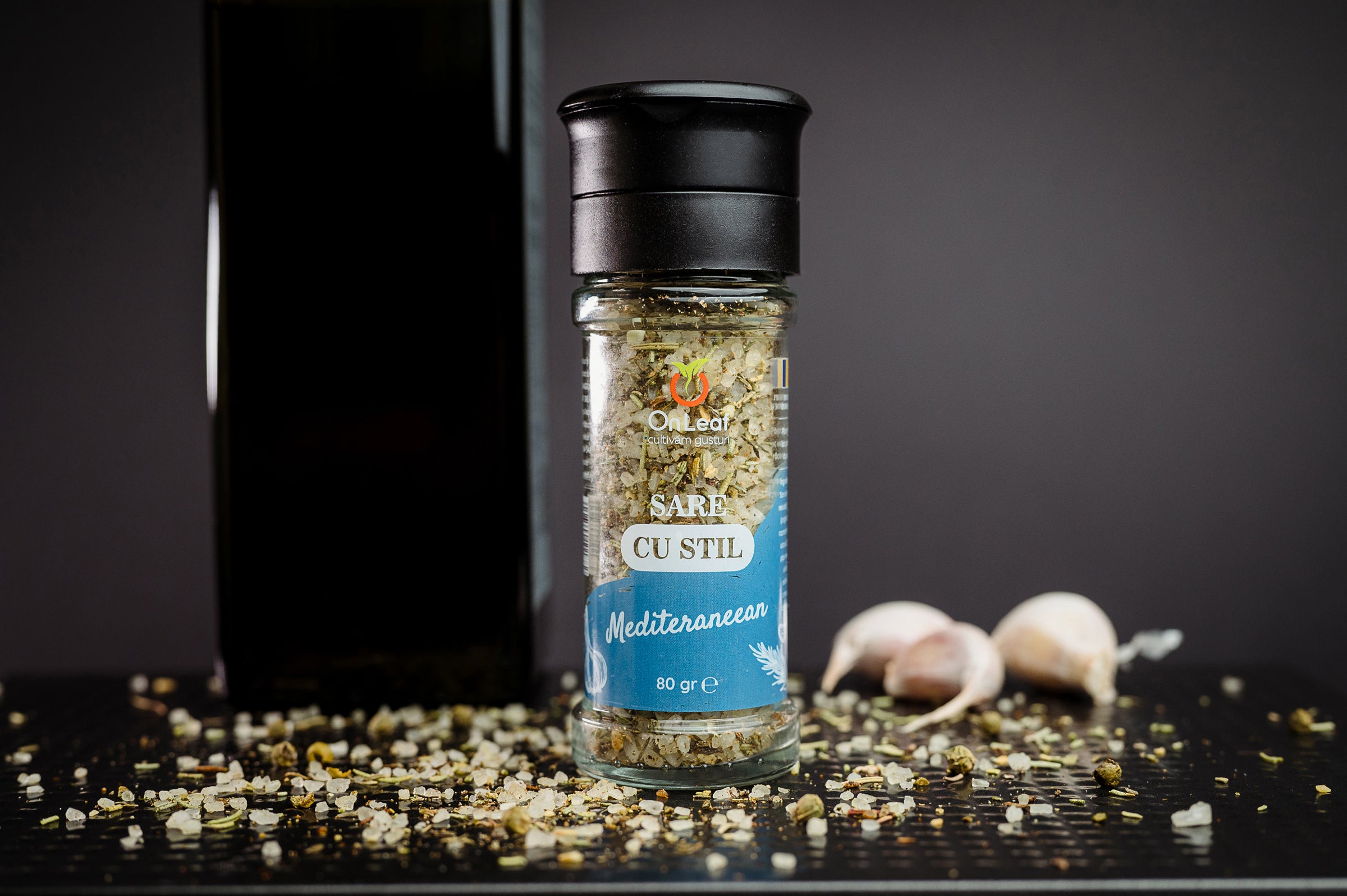 Sare Aromatizată cu Usturoi și Rozmarin, Stil Mediteraneean, 80 g
