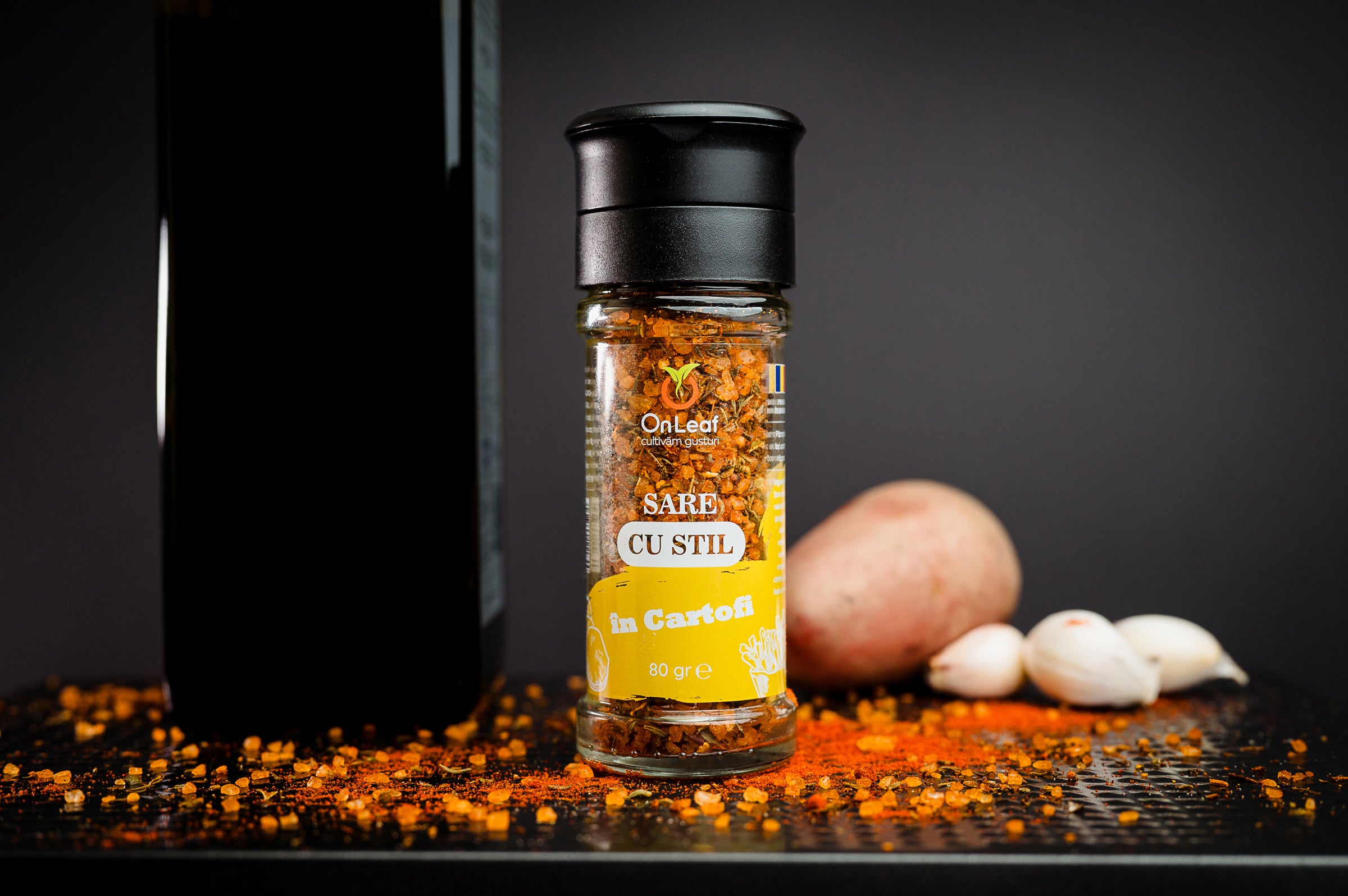 Sare Aromatizată pentru Cartofi, cu Usturoi și Boia Afumată, 80 g