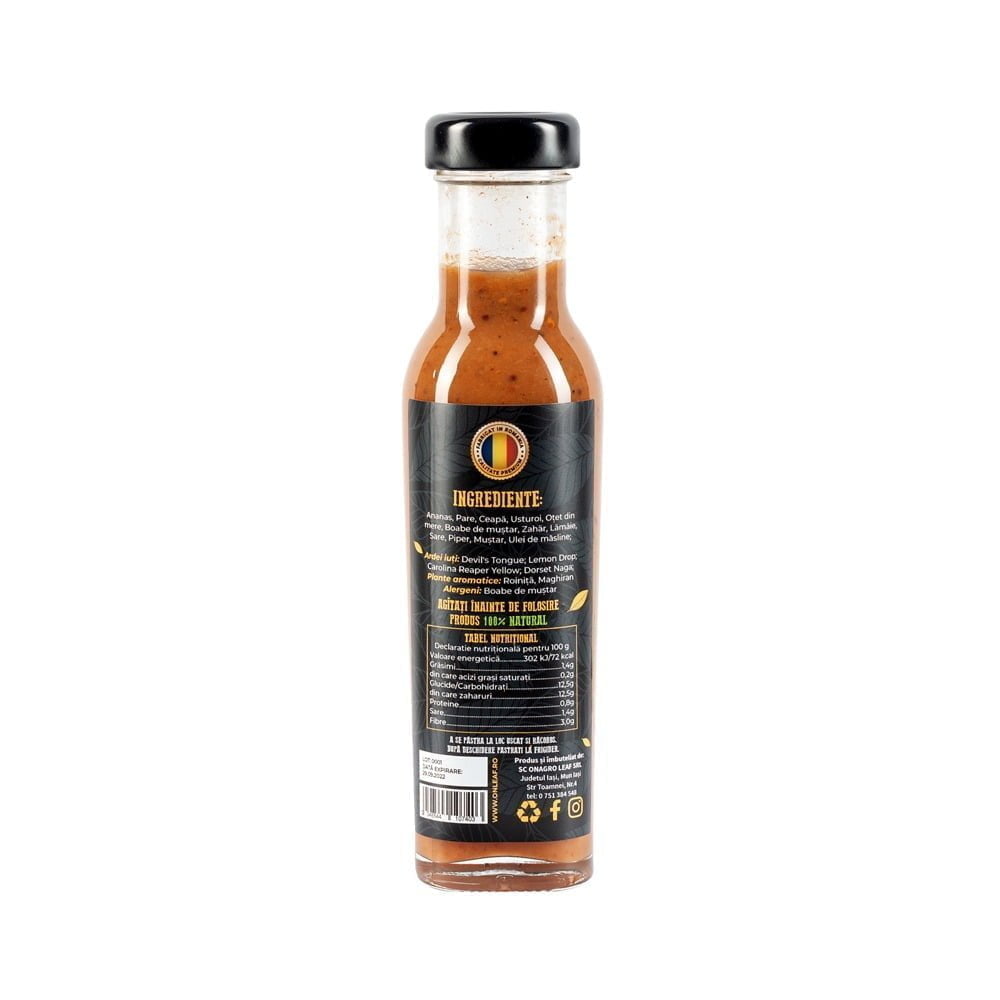 Sos Iute Exotic Shot Mild, Iuțime 2/6, cu Carolina Reaper, 280 g