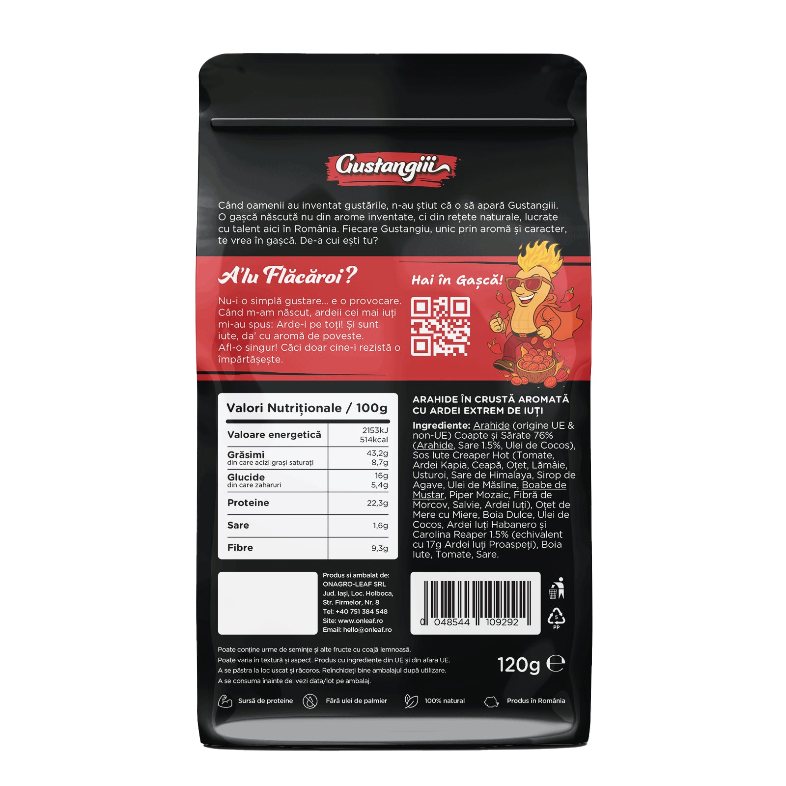 Arahide Foarte Picante, cu Habanero și Carolina Reaper, 120 g