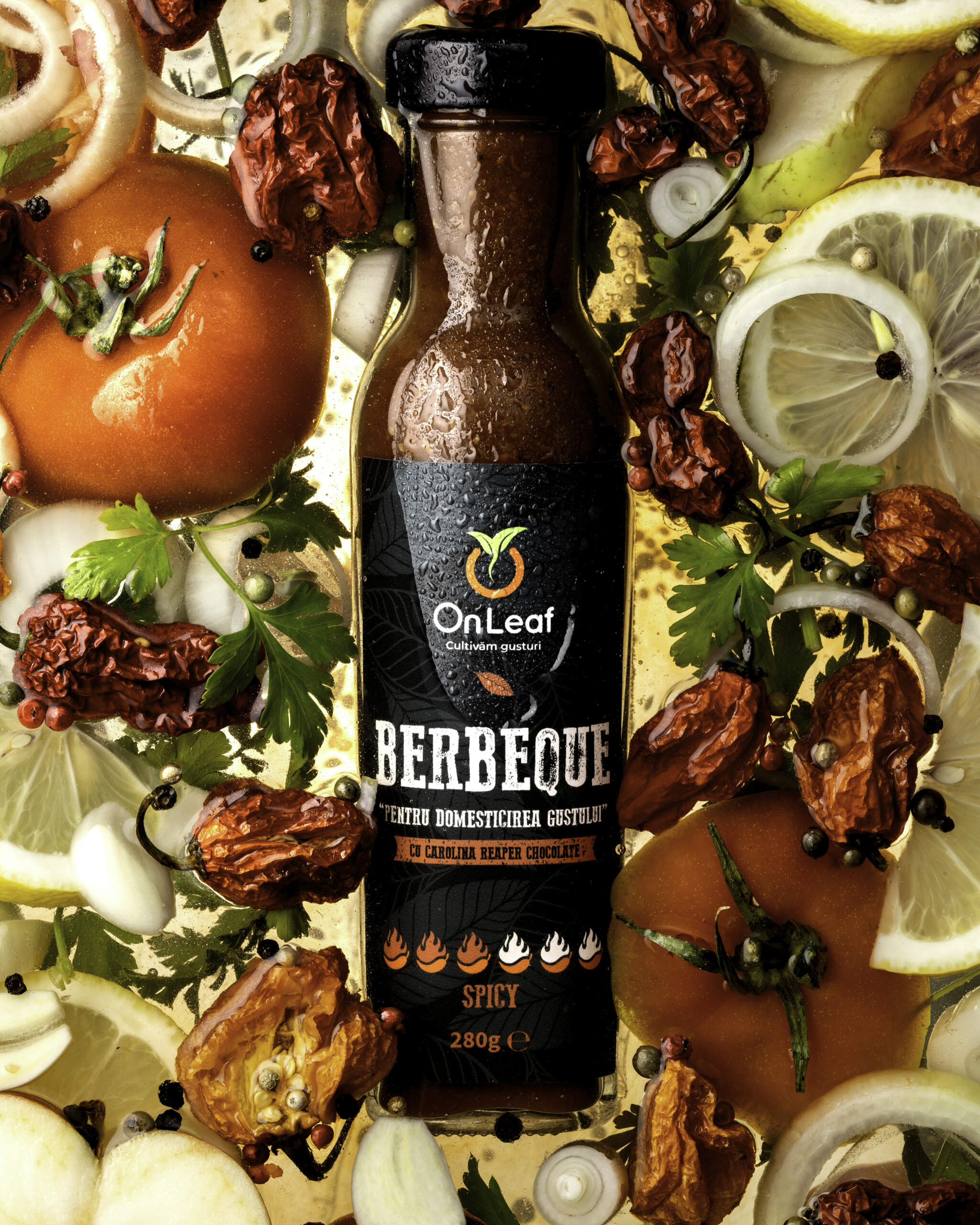 Sos Iute Berbeque Spicy, Iuțime 3/6, cu Carolina Reaper, 280 g