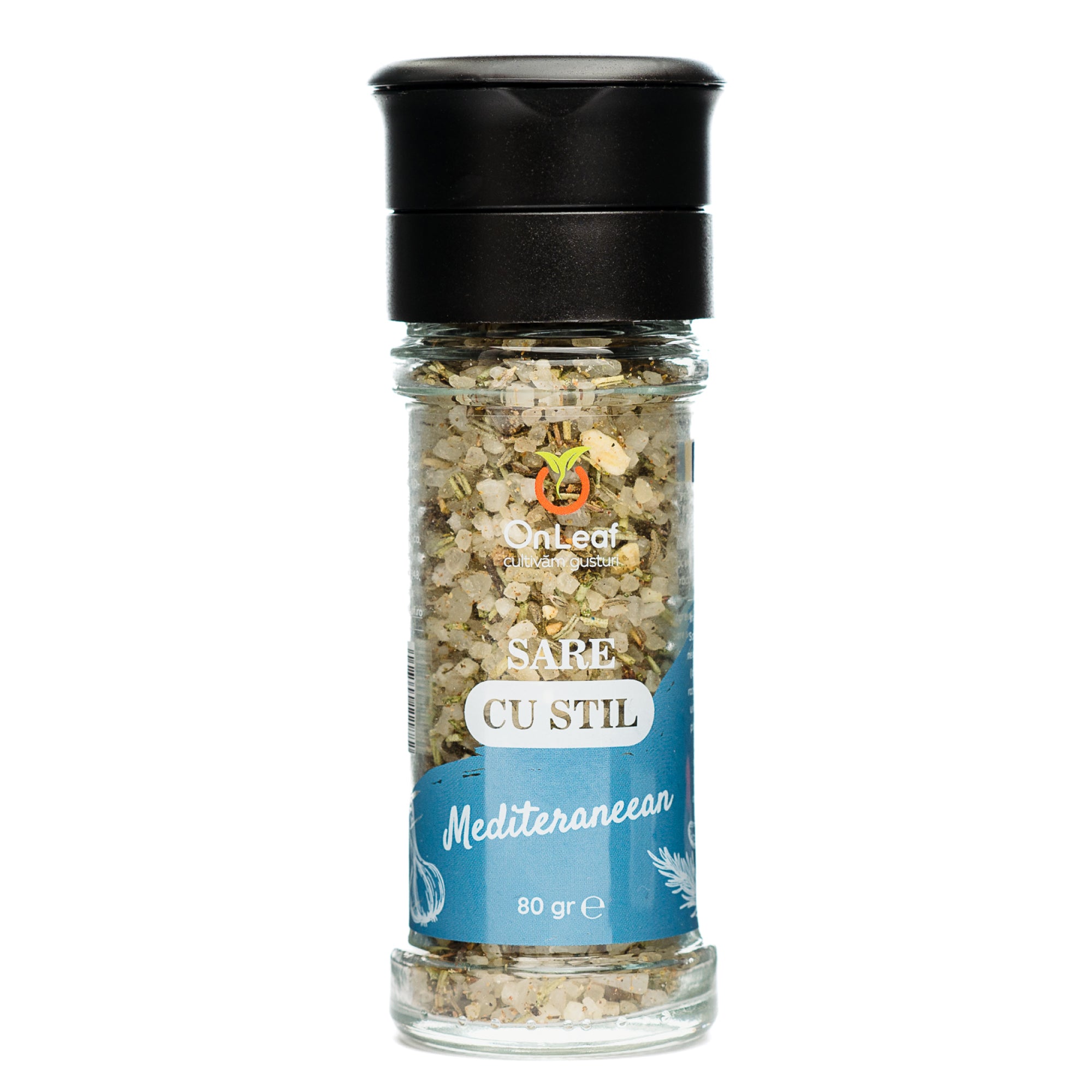 Sare Aromatizată cu Usturoi și Rozmarin, Stil Mediteraneean, 80 g