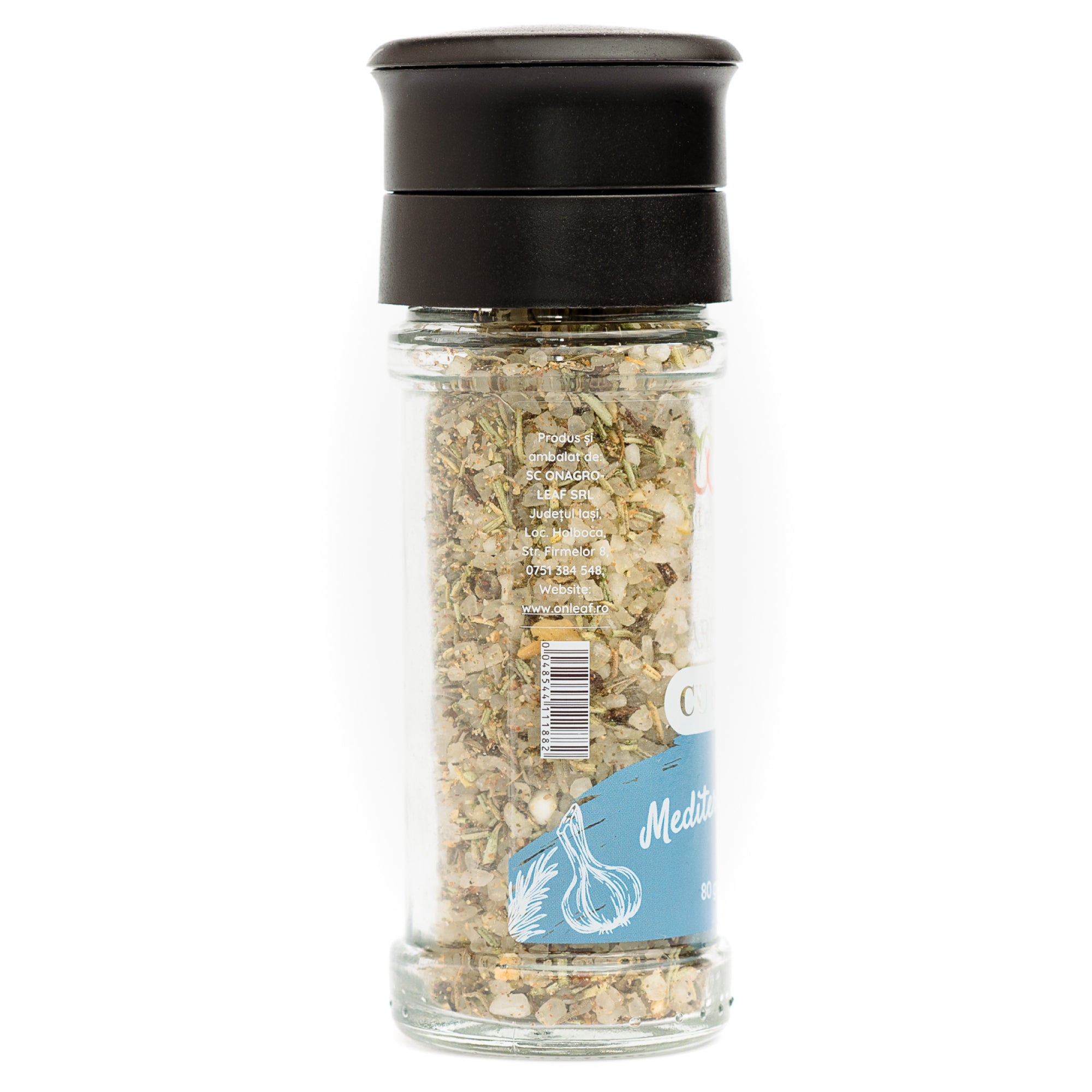 Sare Aromatizată cu Usturoi și Rozmarin, Stil Mediteraneean, 80 g