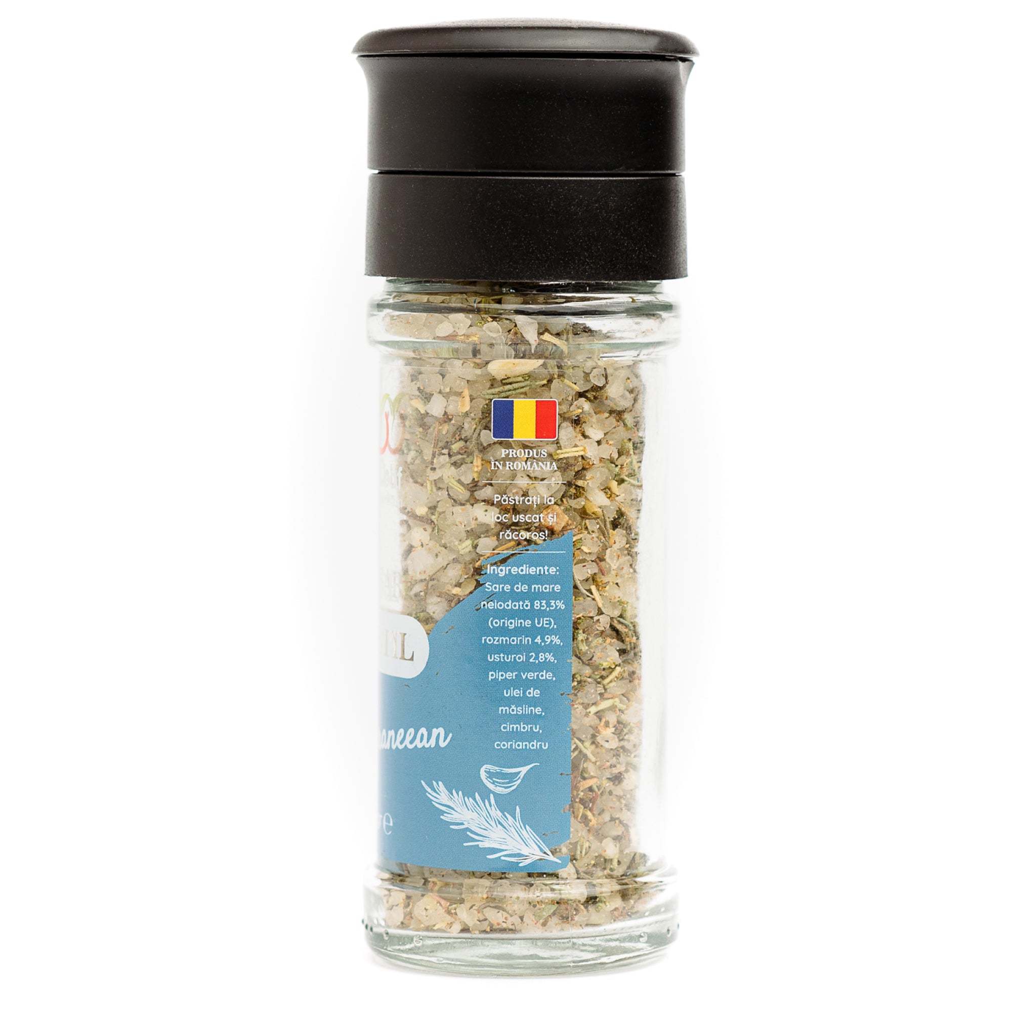 Sare Aromatizată cu Usturoi și Rozmarin, Stil Mediteraneean, 80 g