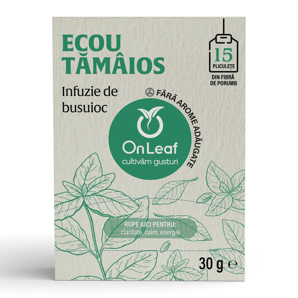Ceai de Busuioc, 15 Pliculețe fără Plastic, 27 g