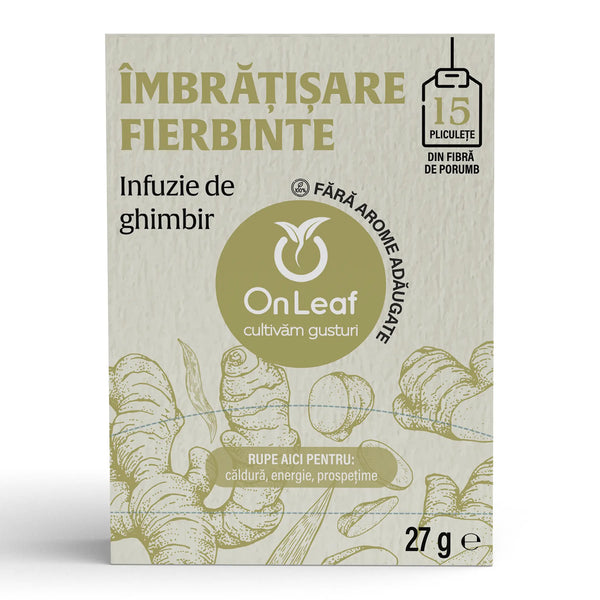 Ceai de Ghimbir, 15 Pliculețe fără Plastic, 27 g