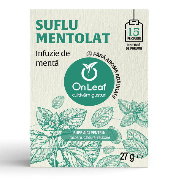Ceai de Mentă, 15 Pliculețe fără Plastic, 27 g