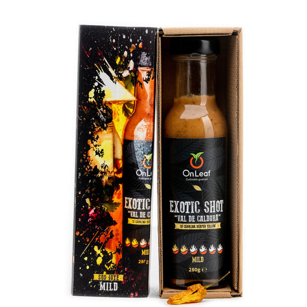 Sos Iute Exotic Shot Mild, Iuțime 2/6, cu Carolina Reaper, 280 g