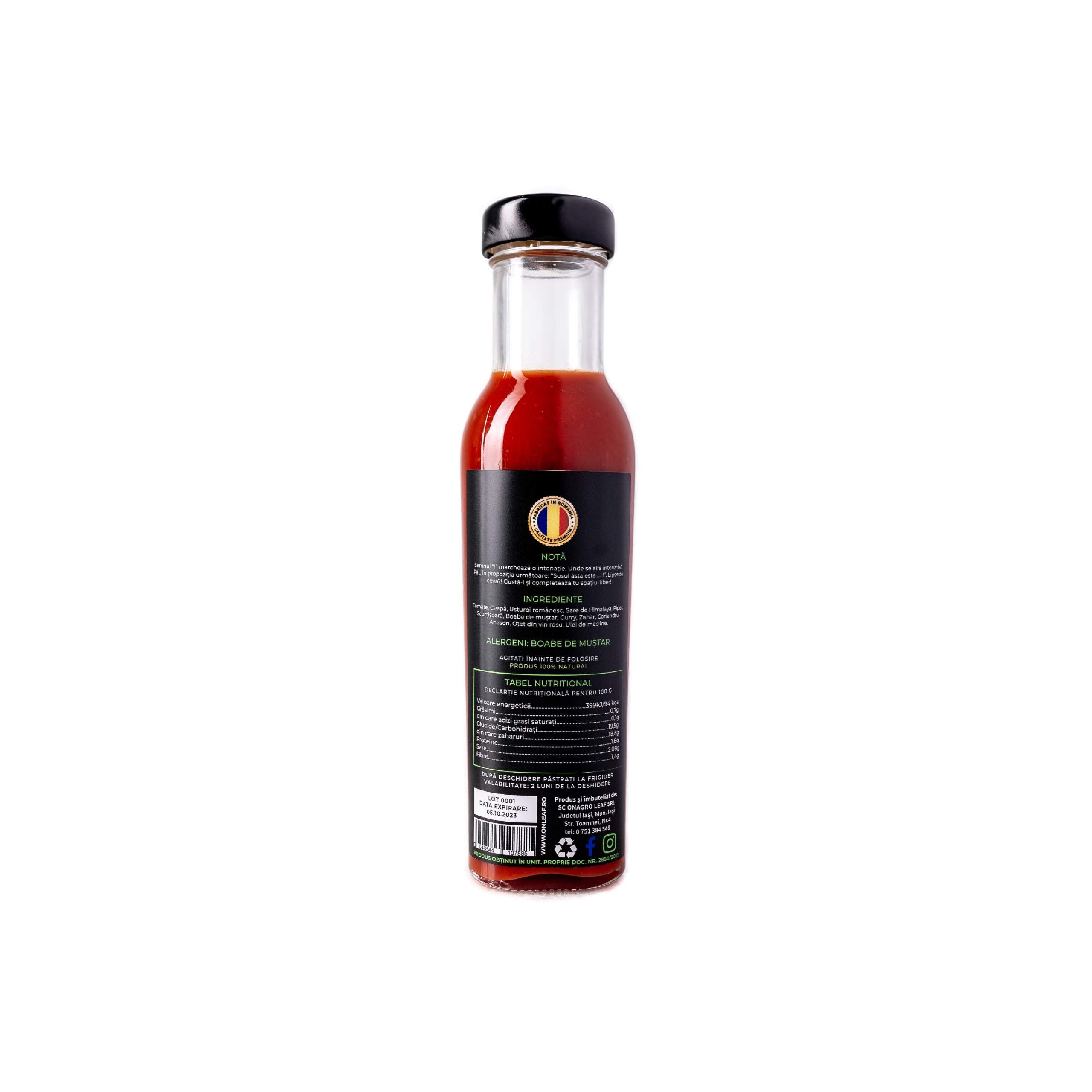 Ketchup Natural din Tomate, cu Anason și Curry, 280 g